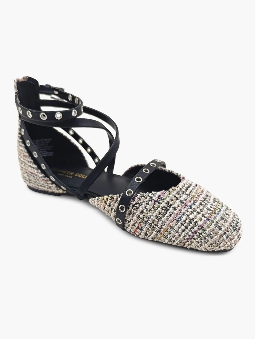 Kenneth Cole Mason Ankle Strap Grommet D’Orsay Flats New!